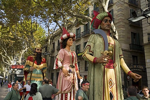 giants parade, Festa de la Merce, city festival, September, La Rambla, Ciutat Vella, Barcelona, Spain