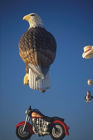 Funny hot air balloons at Balloon Fiesta at Albuquerque, New Mexico, USA, America