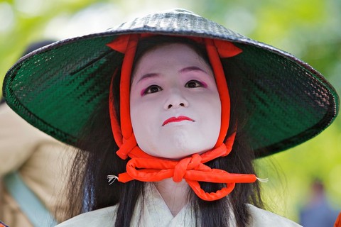 A costumed participant in the Jidai Matsuri