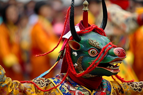 Dancer at the Tsechu festival, Thimphu, Bhutan