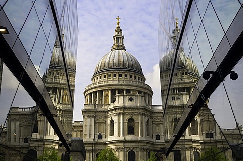 St. Paul's Cathedral taken from the One New Change shopping complex in the City of London, England, United Kingdom, Europe