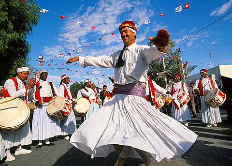 Argelian musician and dancer International Festival of the Sahara Douz Southern Tunisia.