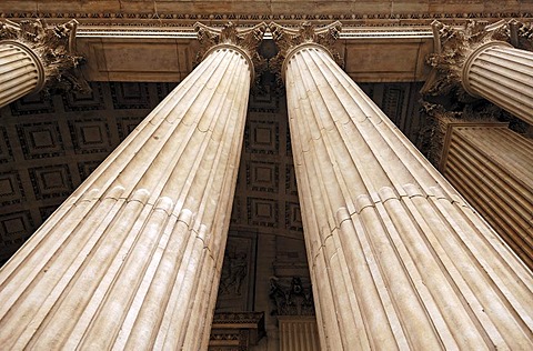 Corinthian column capitals at St. Paul's Cathedral, St. Paul's Churchyard, London, England, United Kingdom, Europe