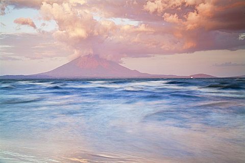 View from San Jorge of Conception Volcano, Ometepe Island, Nicaragua, Central America