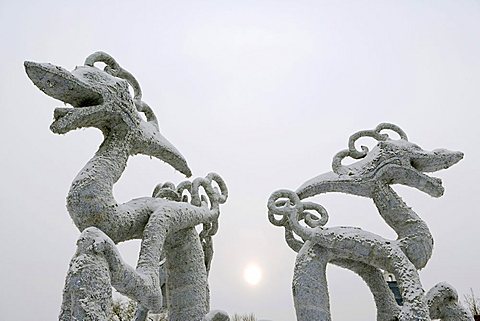 Snow sculpture, Sun Island, Harbin, Heilongjiang Province, China