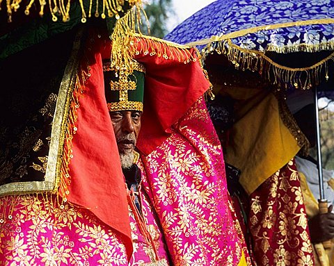 An Ethiopian Orthodox priest during the annual Timkat festival.