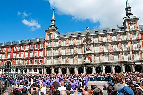 Drumming at Main Square, Holy Week Madrid, Spain