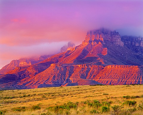 El Capitan Peak and the western escarpment of the Guadalupe Mountains Guadalupe Mountains National Park, Texas