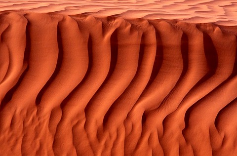 Graphic Sand Dunes pattern in the south of the country, North Africa, Tunisia.