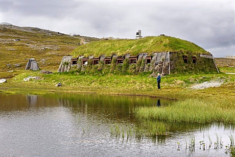 Earth covered lodge of a family of the Sami people, Hammerfest, Norway, Scandinavia, Europe