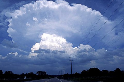 Clouds, usa. Central oklahoma. Cumulonimbus cloud from tornado producing storm