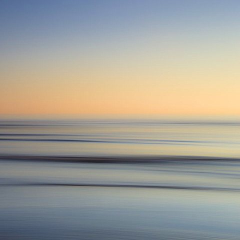 Abstract image of the view from Alnmouth Beach to the North Sea, Alnmouth, Northumberland, England, United Kingdom, Europe