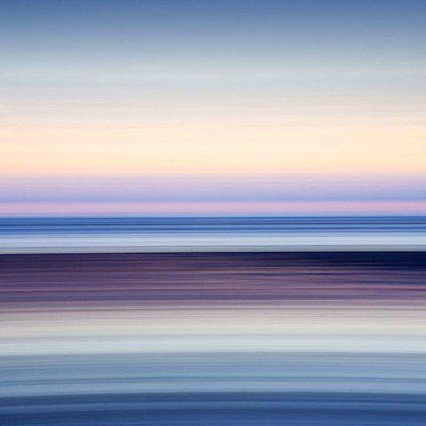 Abstract image of the view from Alnmouth Beach to the North Sea, Alnmouth, Northumberland, England, United Kingdom, Europe