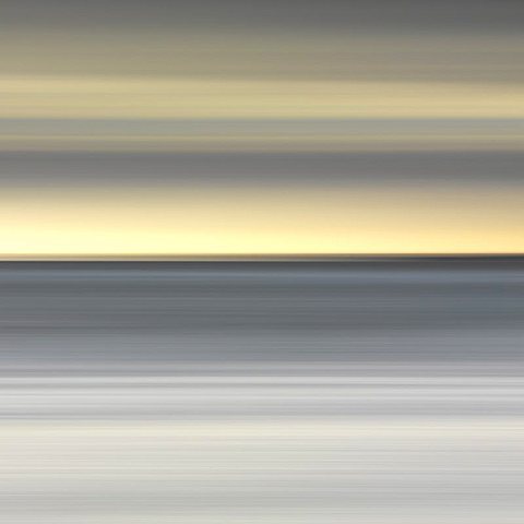 Abstract image of the view from Alnmouth Beach to the North Sea, Alnmouth, Northumberland, England, United Kingdom, Europe