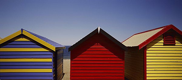 Row of beach huts, Melbourne, Victoria, Australia, Pacific