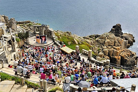 Minack Theatre, amphitheater at Porthcurno, south coast of Cornwall, England, UK, Europe
