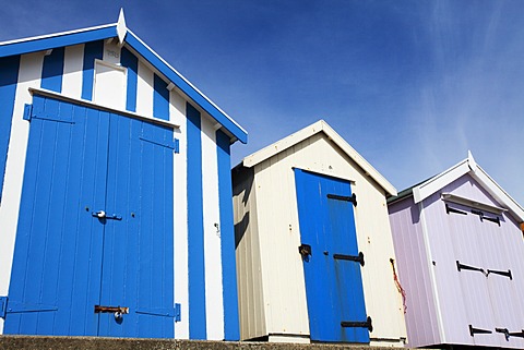 Beach huts at Felixstowe, Suffolk, England, United Kingdom, Europe