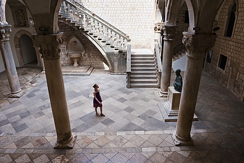 Tourists visiting the Rectors Palace, Dubrovnik, Croatia, Europe