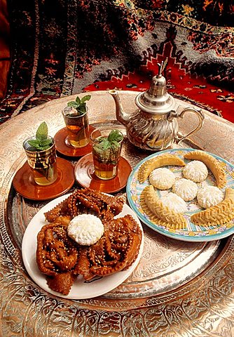 Arab desserts in an Albaicin quarter teashop, Granada, Spain
