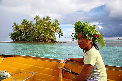 fishing boat at Tuvalu, Pacific ocean