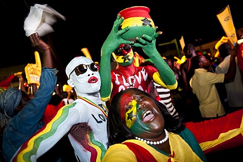 Football Fans in Accra, Ghana During Ghana - Uruguay FIFA World Cup Match