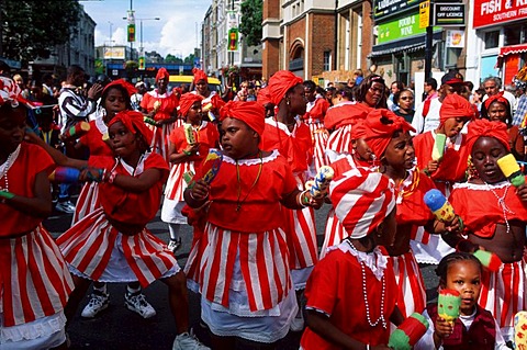 Children at the Carribean carnival, Notting Hill, London, England