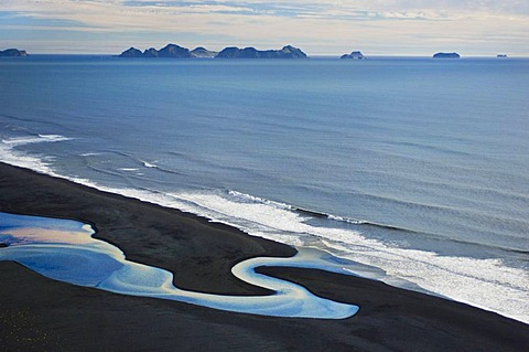 Coastline near Westmann Islands (aerial), Iceland