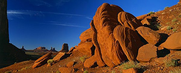 View from North Window, Monument Valley Tribal Park, Arizona, United States of America, North America