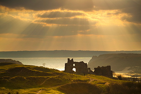 Pennard Castle, Gower, Wales, United Kingdom, Europe