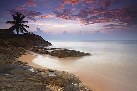 Bentota beach at sunset, Western Province, Sri Lanka, Asia