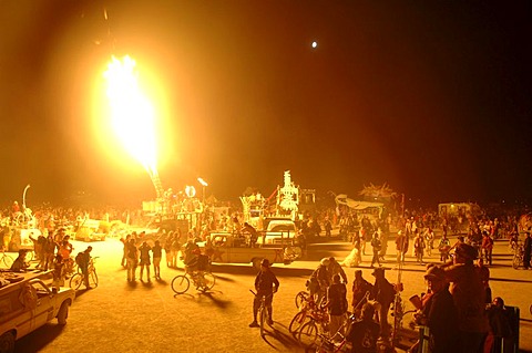 Artists exhibit their work at the Burning Man Festival in the Red Rock Desert of Nevada.