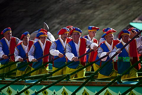 Historical water pageant during the Regata Storica in 2009, Venice, Veneto, Italy, Europe