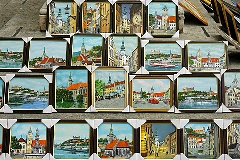 Souvenirs, paintings, Bratislava, Slovakia