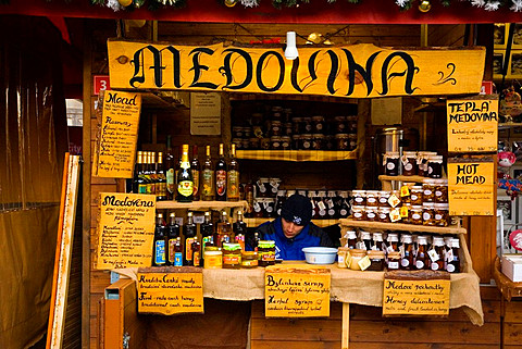 Old Town Square Christmas market in Prague Czech Republic Europe