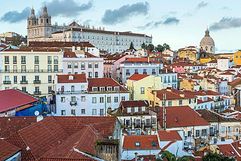 Viewpoint of Porta do sol in Alfama, Lisbon, Portugal.