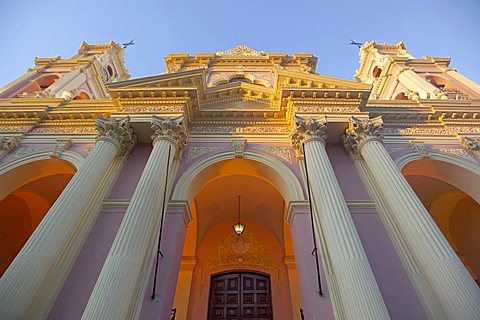 South america, argentina, salta. Dec 2003. The entrance to saltas main cathedral situated on the main square.:
