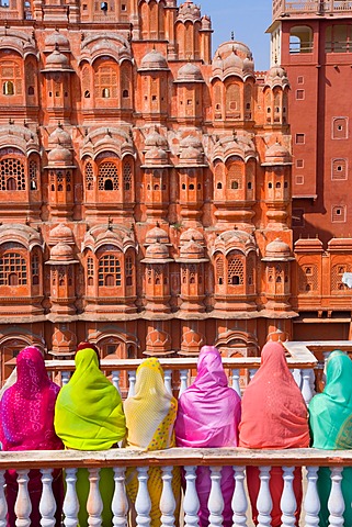 India, Rajasthan, Jaipur, Hawa Mahal, Palace of the Winds, built in 1799 the Palace of the Winds is one of Jaipurs landmarks