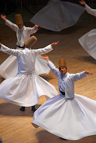 Turkey. Central Anatolia. City of Konya. Whirling Dervishes at the Derviches festival