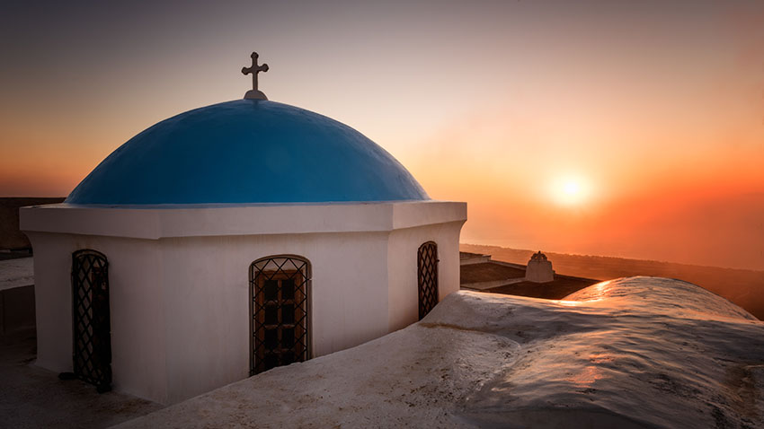 Perfect island sunsets in Santorini