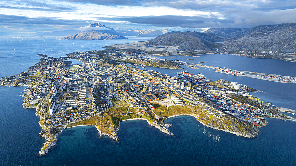 Aerial of Nuuk, capital of Greenland