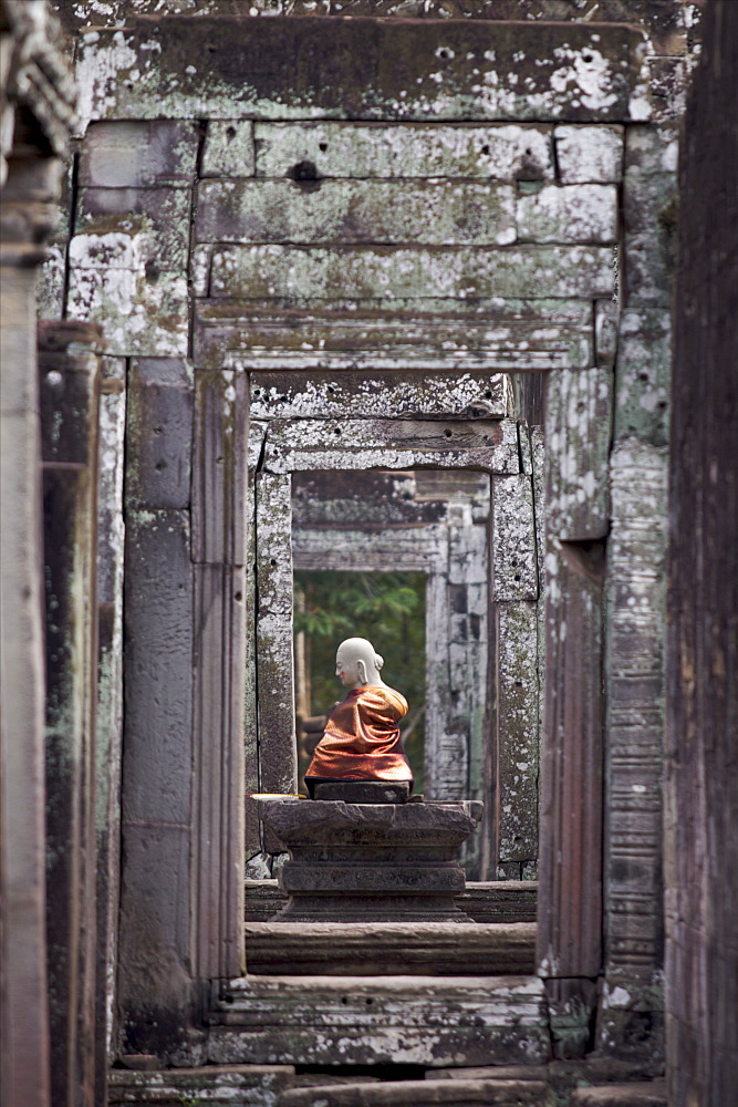A gallery of the Bayon temple in Angkor, UNESCO World Heritage Site, near Siem Reap, Cambodia, Indochina, Southeast Asia, Asia