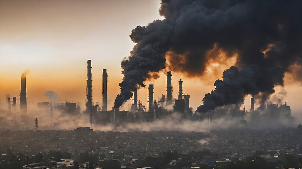 Environment pollution and ecology disaster and global warming. Smoke and air pollution. Pollution of the atmosphere. air pollution concept.